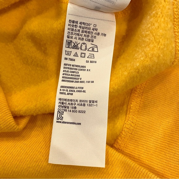 Abercrombie Kids Boy's Yellow/Gold Hoodie Size XL - Picture 12 of 13